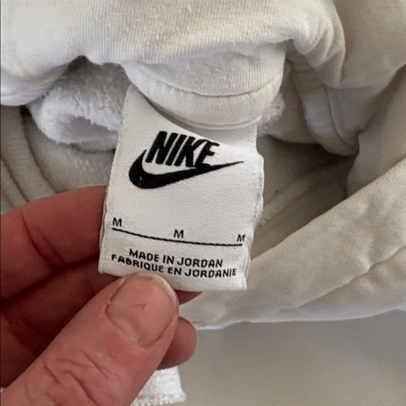 Nike White Hoodie Sweatshirt with Black Swoosh Chest Logo - Picture 3 of 3